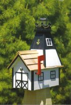 Mailbox Lighthouse with Solar Light Cedar