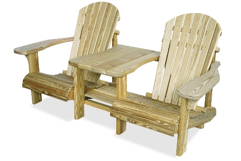 Adirondack Chairs and Attached Side Table